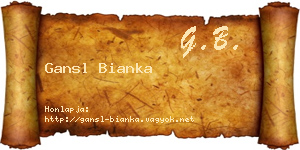 Gansl Bianka névjegykártya